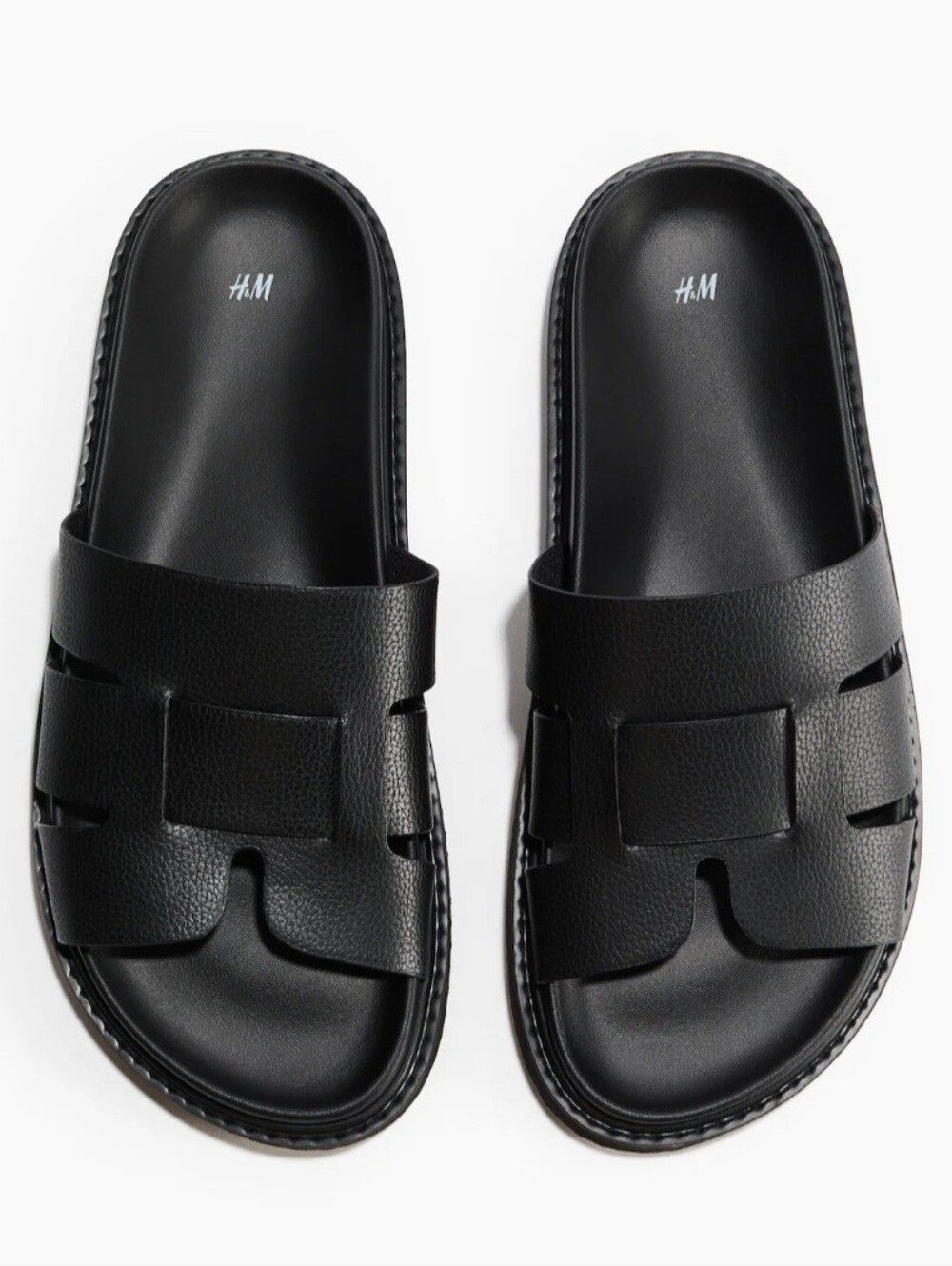 H&M Black Faux Leather Sandals 9/9.5